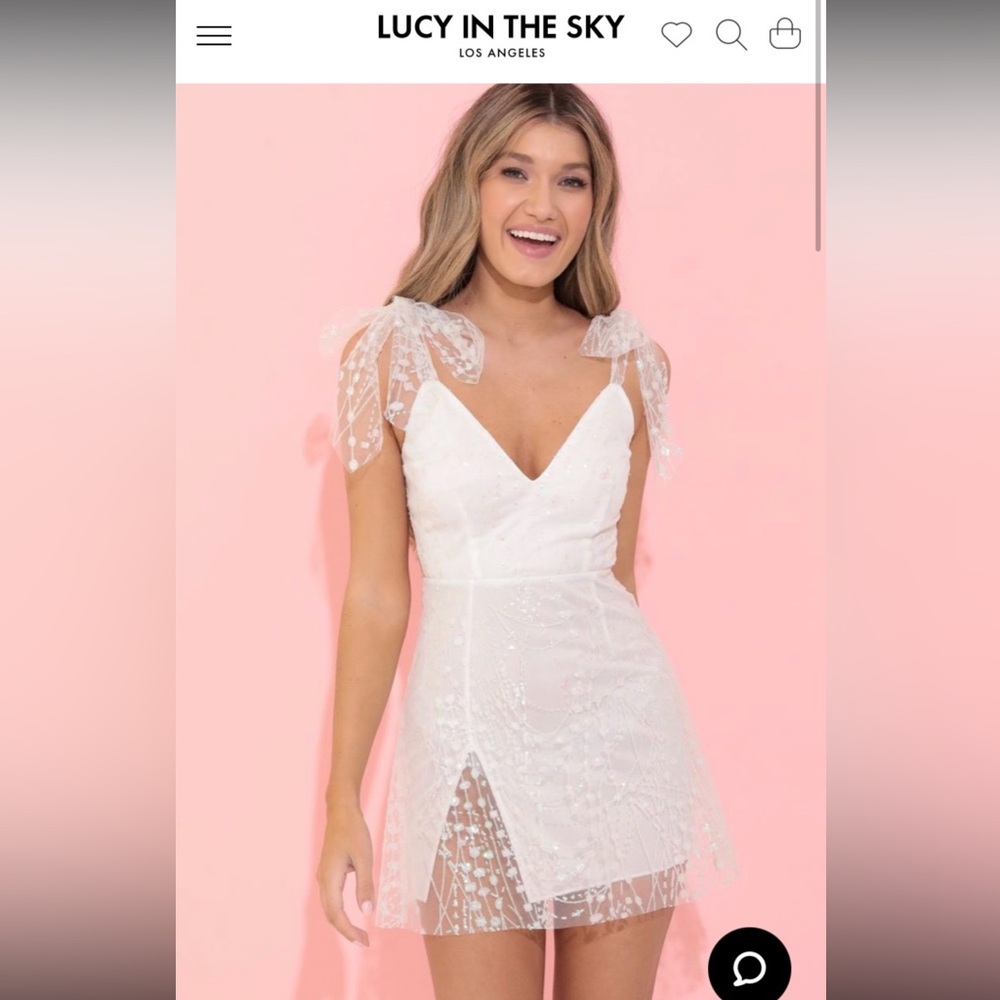 White sparkly mini dress